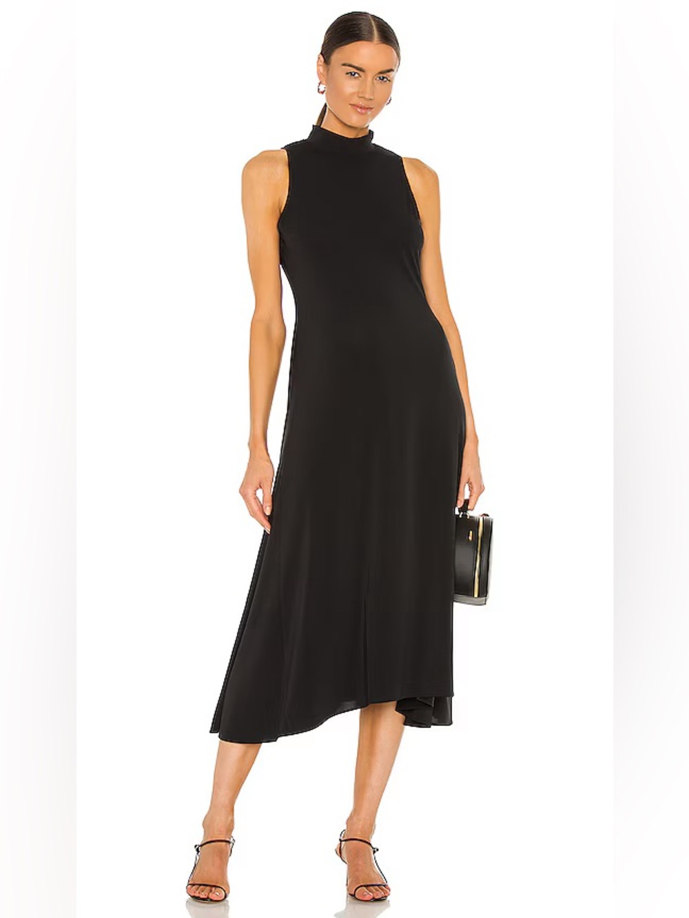 Theory Fluid Mock Neck Midi Dress